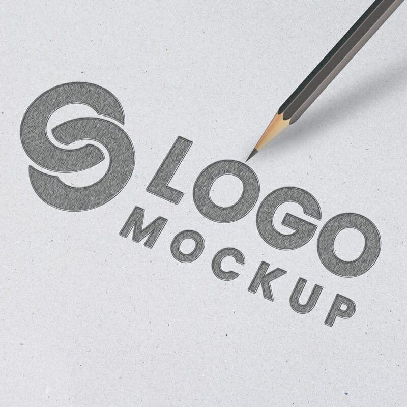 Pencil Sketch Logo Mockup