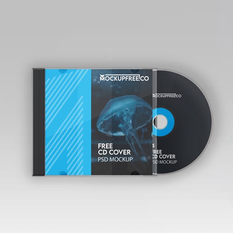 Realistic CD Cover Mockup PSD