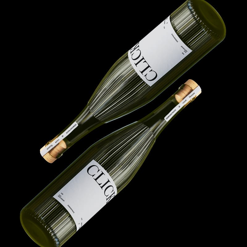 Realistic Wine Bottles Mockup PSD