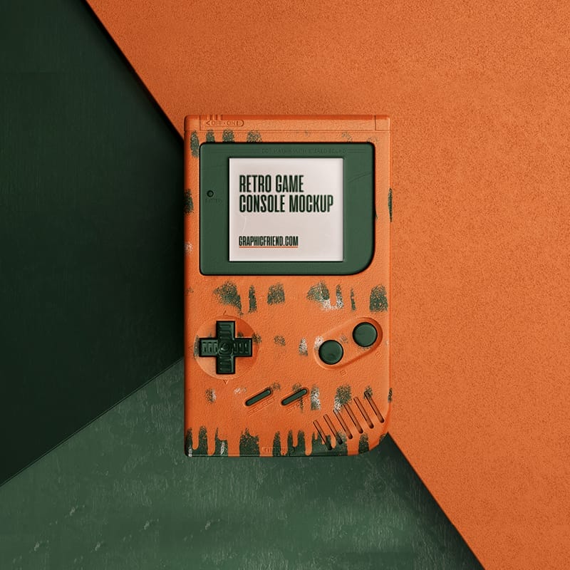 Retro Game Console Mockup PSD