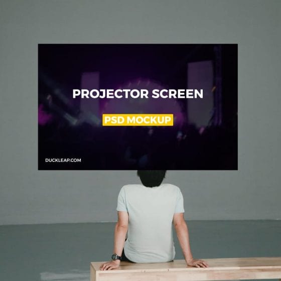 Screen Projection on the Wall Mockup