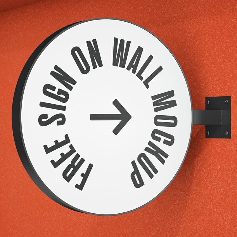 Sign On Wall Mockup PSD