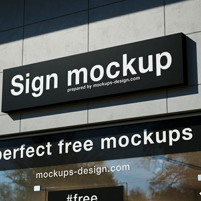 Sign With Glass Exposition Mockup PSD