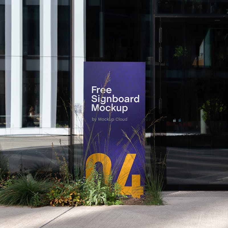 Signboard Mockup Photoshop Template
