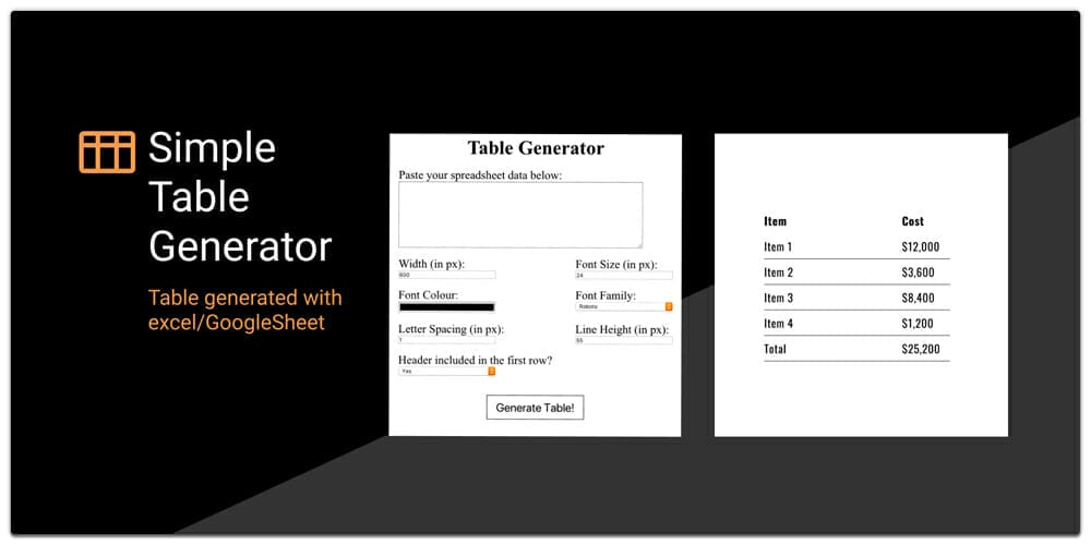 Simple Table Generator