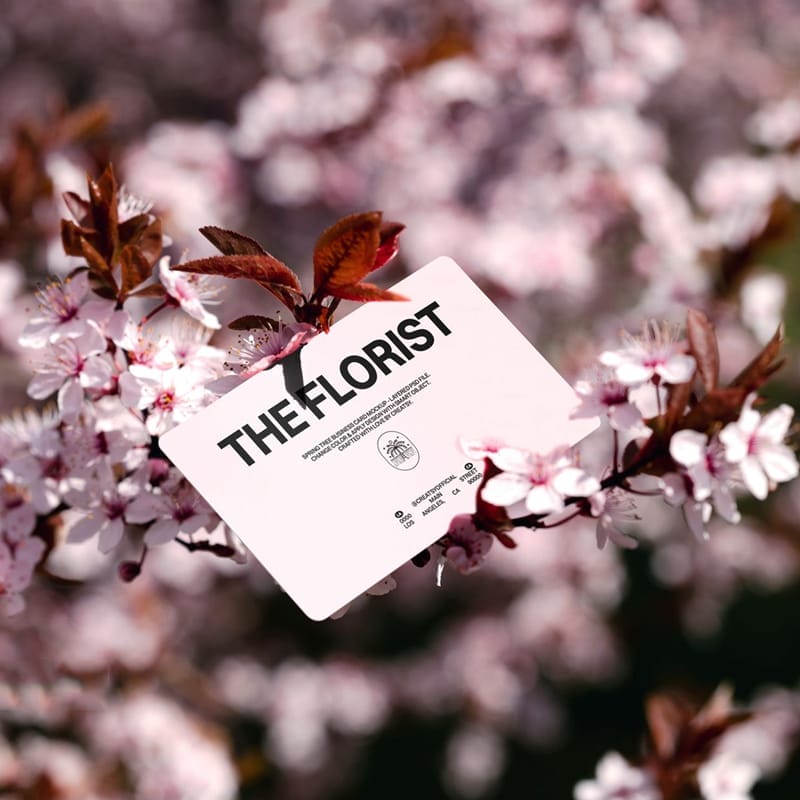 Spring Tree Business Card Mockup
