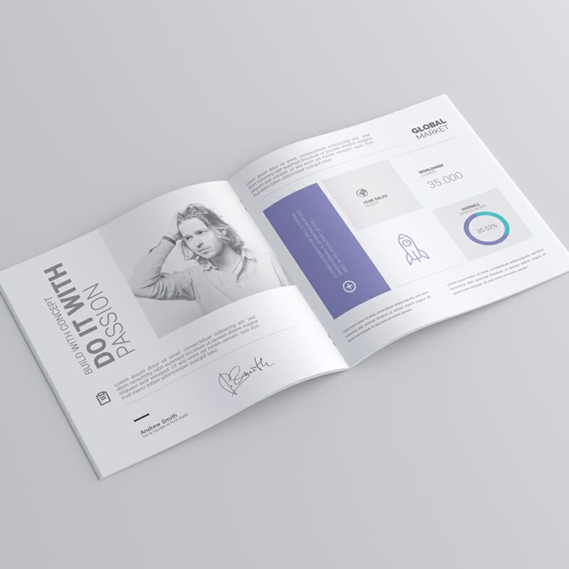 Square Brochure Catalog Mockup