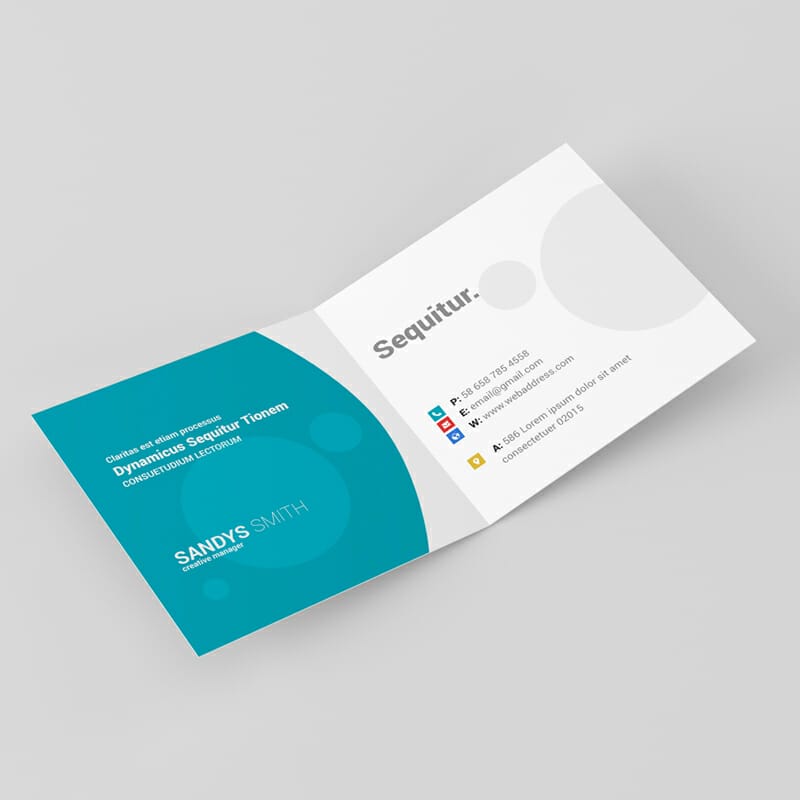 Square Fold Business Card Mockup