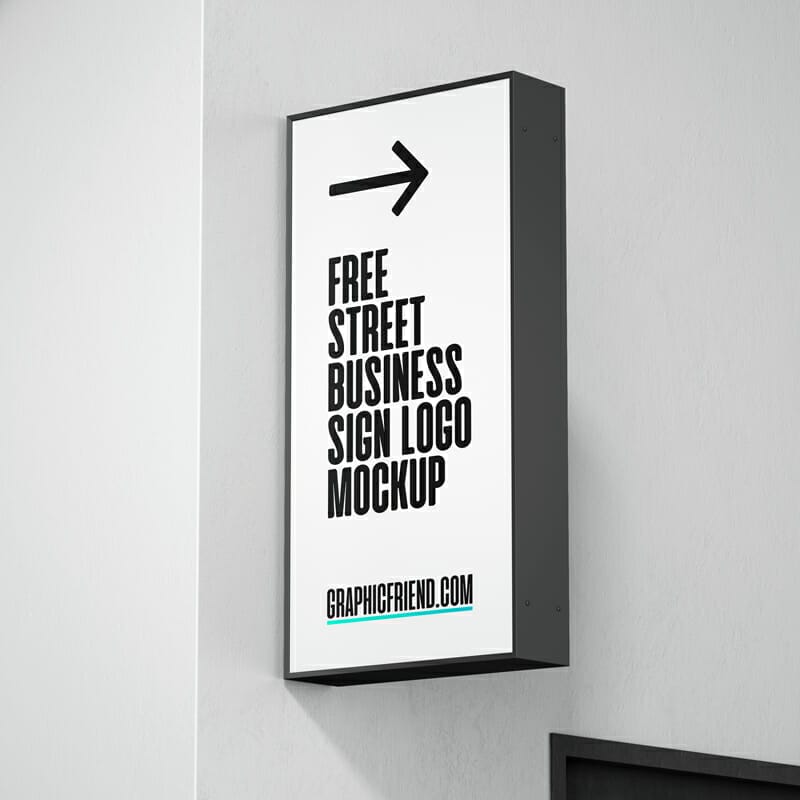 Street Business Sign Logo Mockup