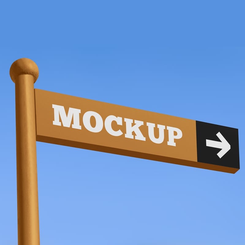 Street Direction Sign Mockup