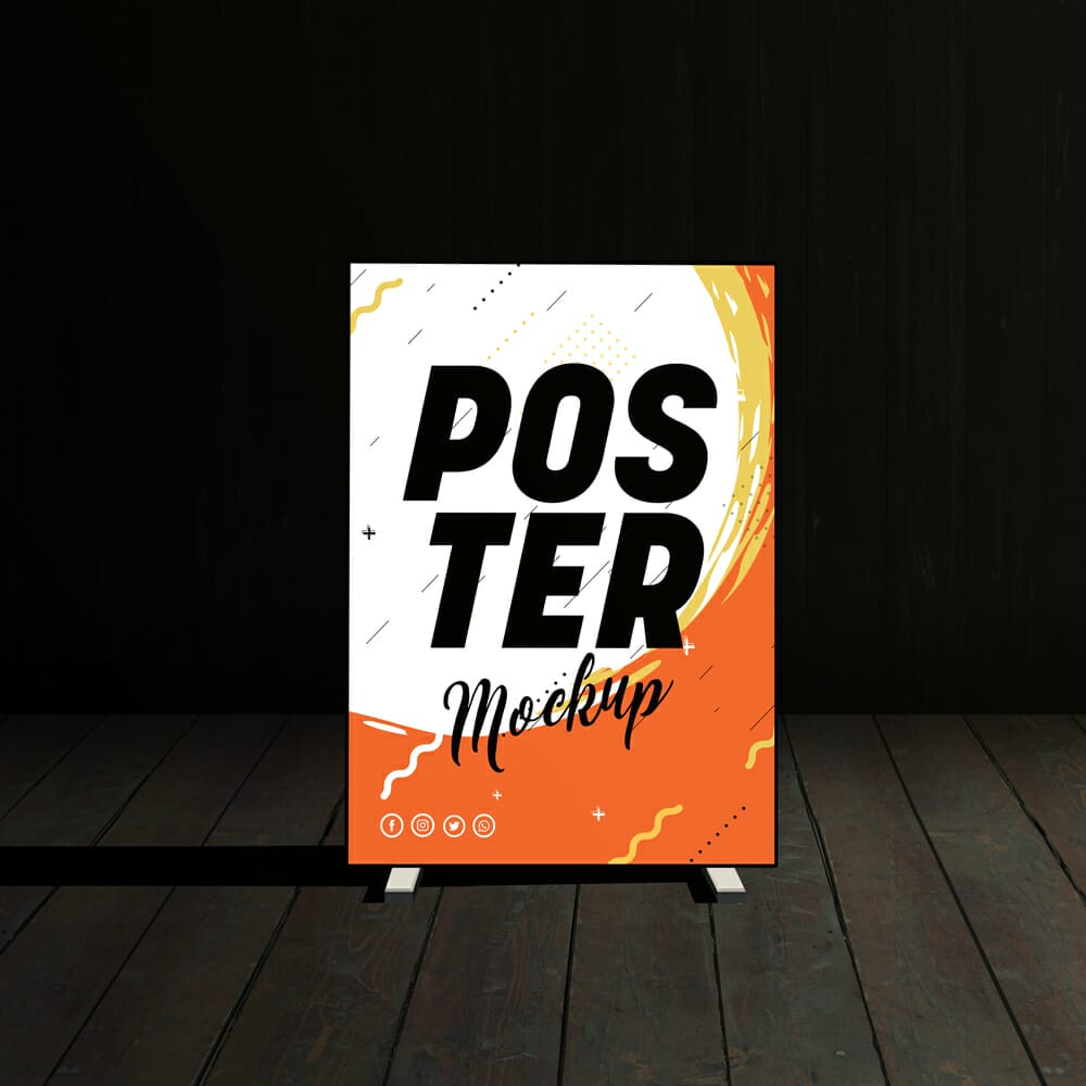 Street Poster Display Stand Mockup PSD