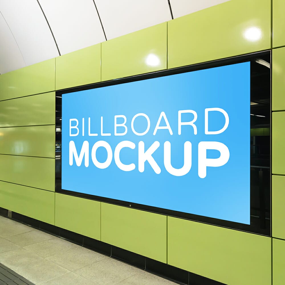 Subway Billboard Mockup Design Template PSD