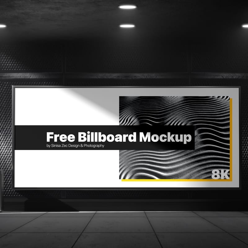 Free Subway Billboard Mockup PSD