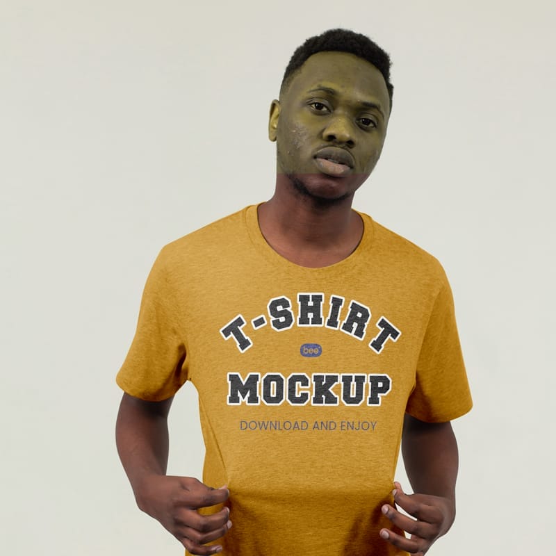 T-Shirt with Men Mockup