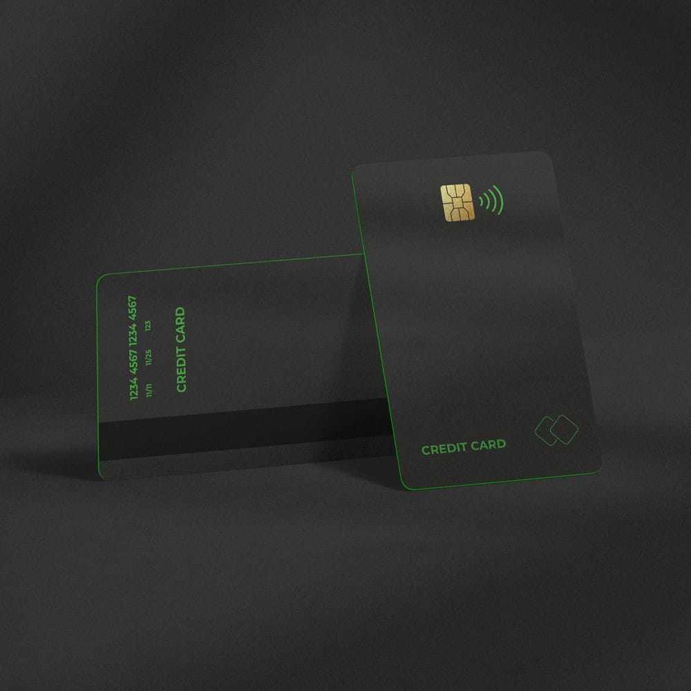 Vertical Credit Card Mockup PSD