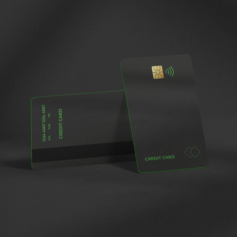 Vertical Credit Card Mockup PSD