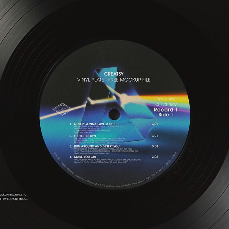 Vintage Vinyl Record Mockup PSD