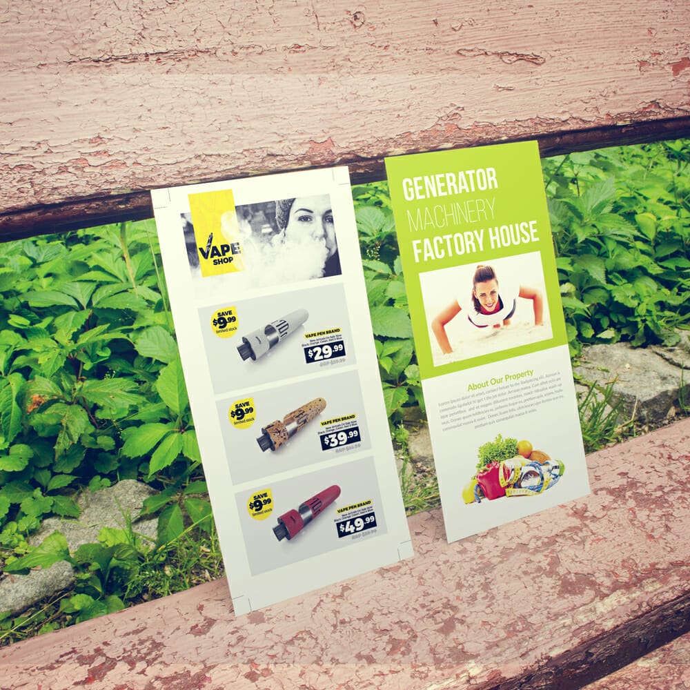 Wood Seat Supported DL Flyer Mockup PSD