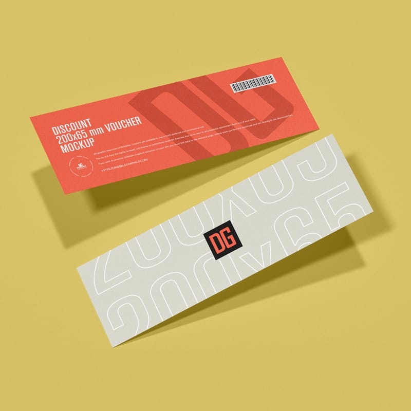 200×65 mm Discount Voucher Mockup