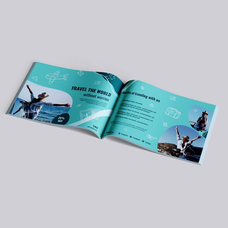 A4 Landscape Bi-Fold Brochure Mockup