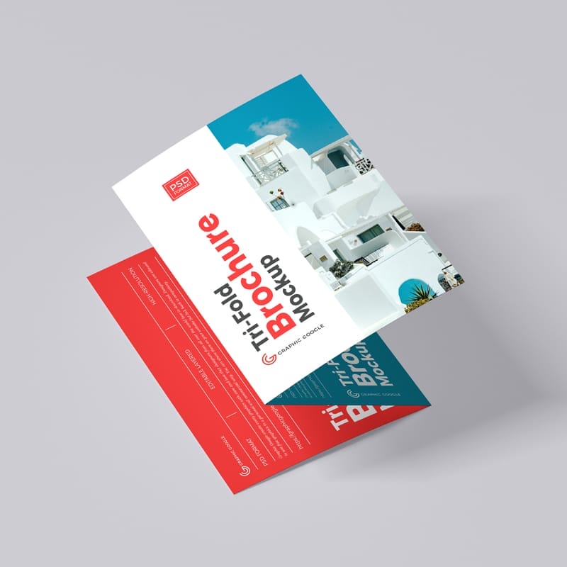 A4 Tri-Fold Brochure Mockup PSD