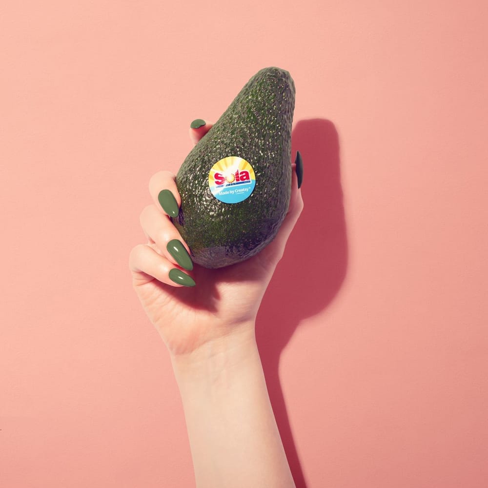 Avocado Fruits Sticker Mockup PSD