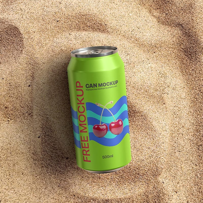 Beverage Aluminum Soda Can Mockup