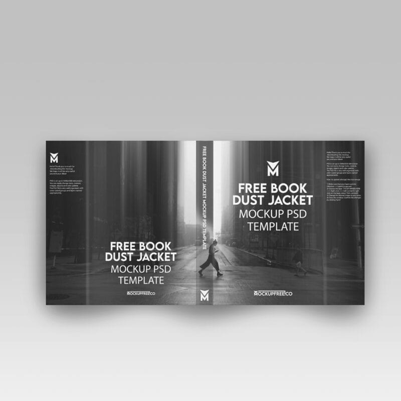 Book Dust Jacket Mockup Template PSD