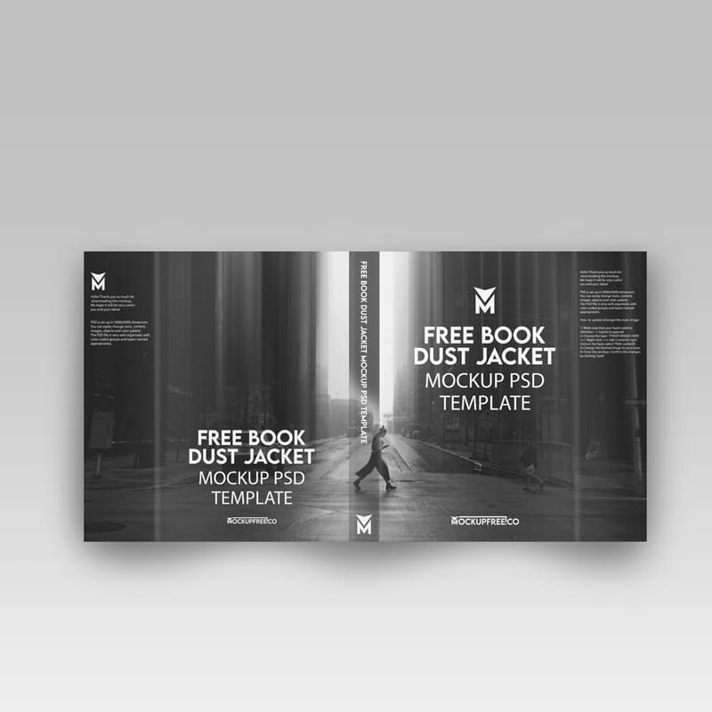Book Dust Jacket Mockup Template
