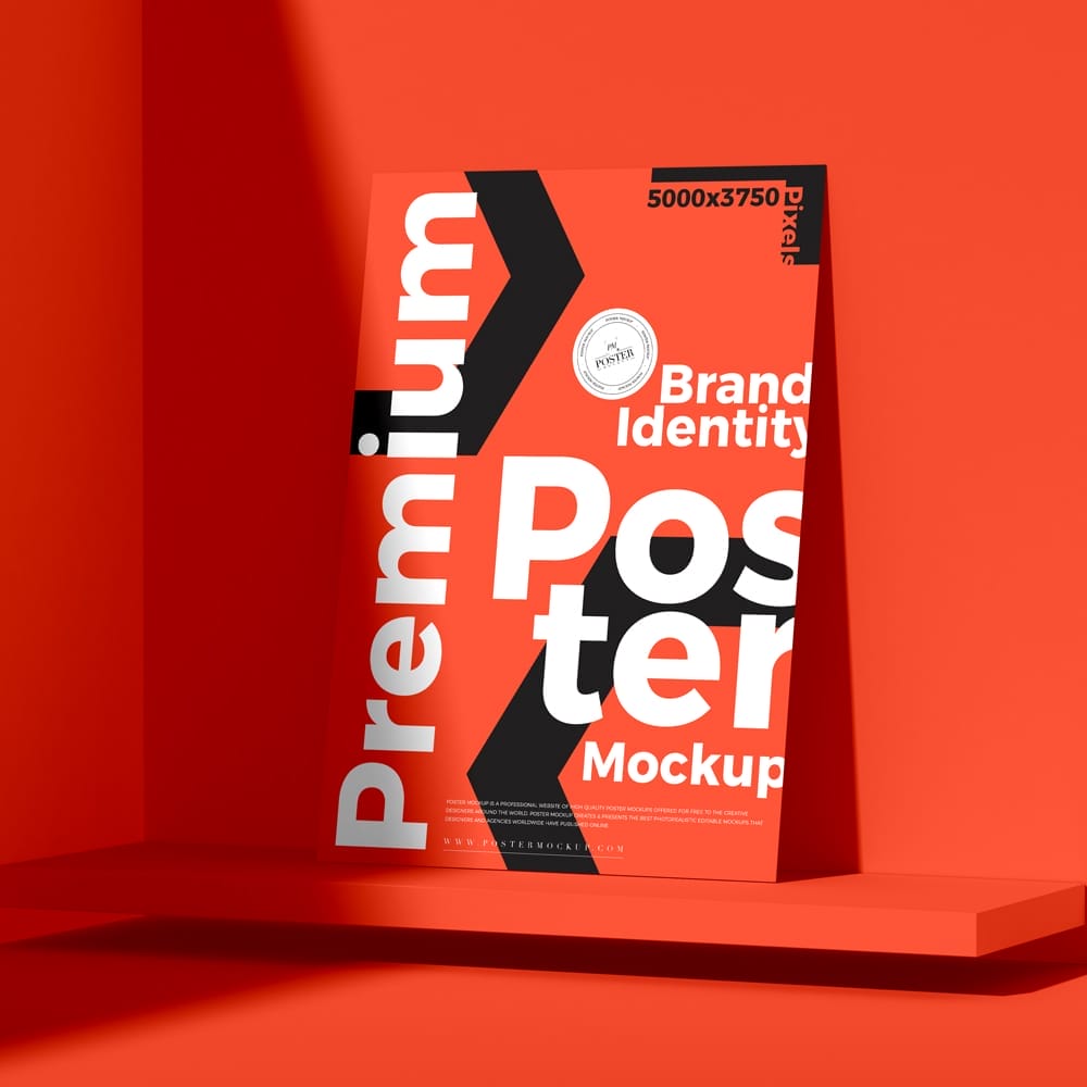 Brand Identity A3 Poster Mockup Template PSD