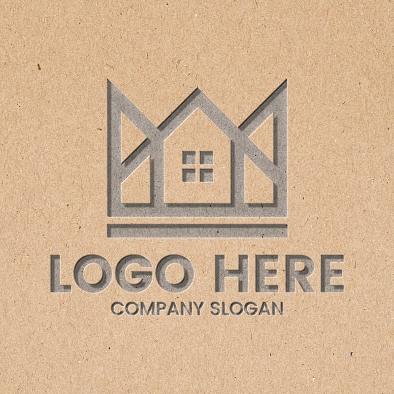 Brown Texture Debossed Logo Mockup
