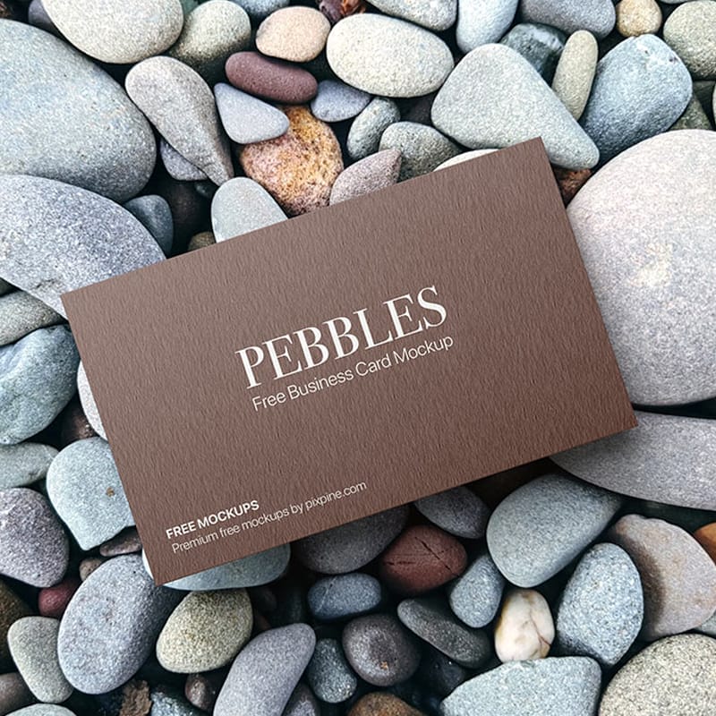 Business Card on Pebbles Mockup