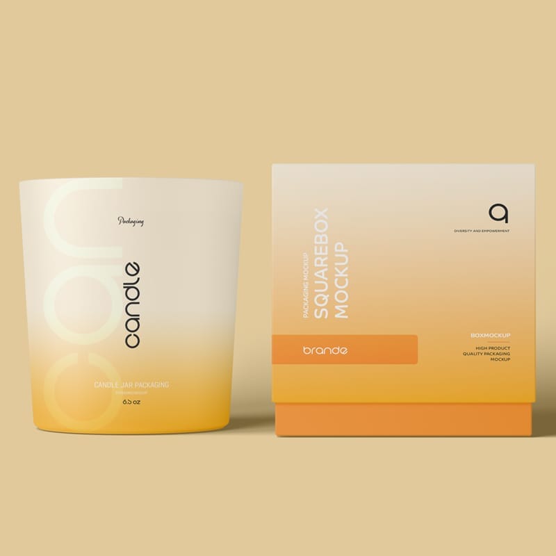 Candle Glass Mockup PSD