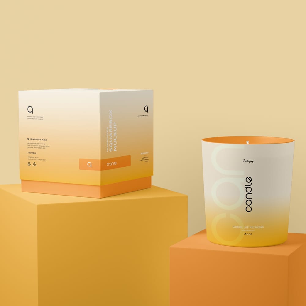 Candle Glass Packaging Mockup PSD