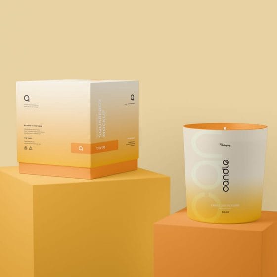 Candle Glass Packaging Mockup