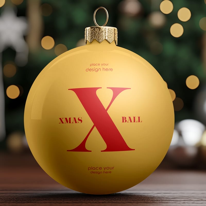 Free Christmas Ball Mockup PSD