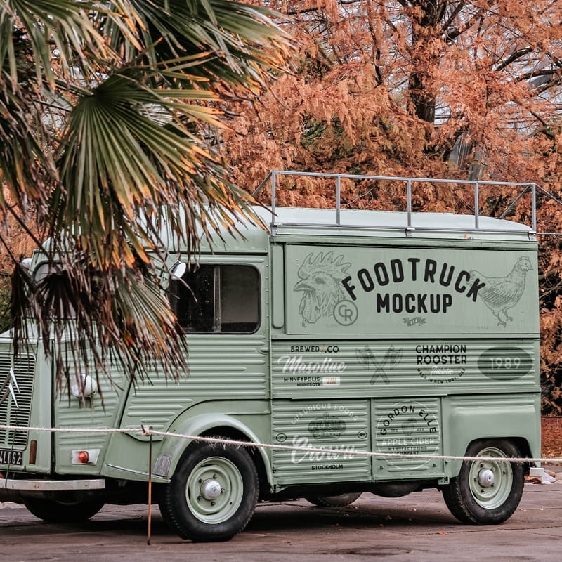 Free Citroen Foodtruck Mockup PSD