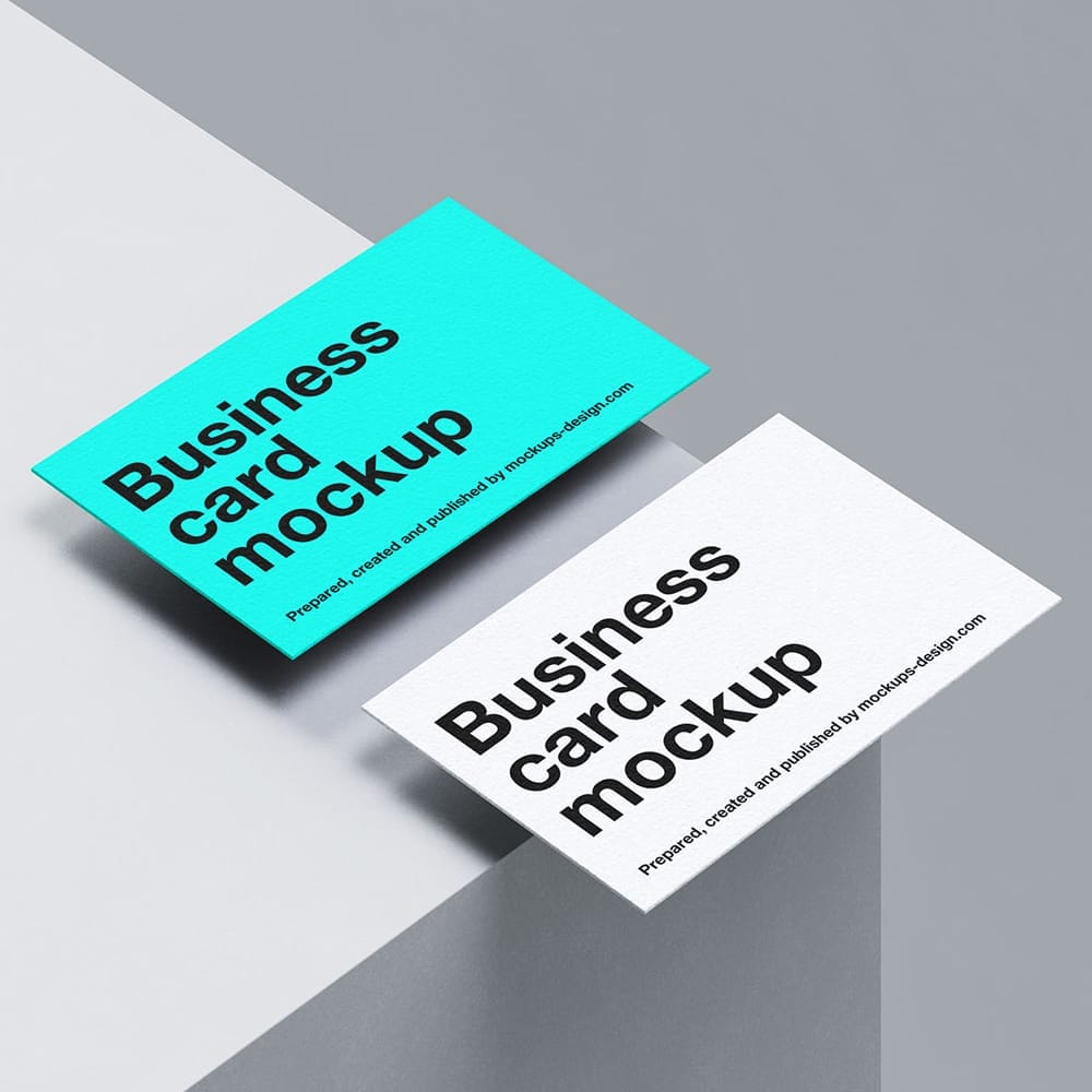 Clean and Minimal Business Cards Mockup PSD