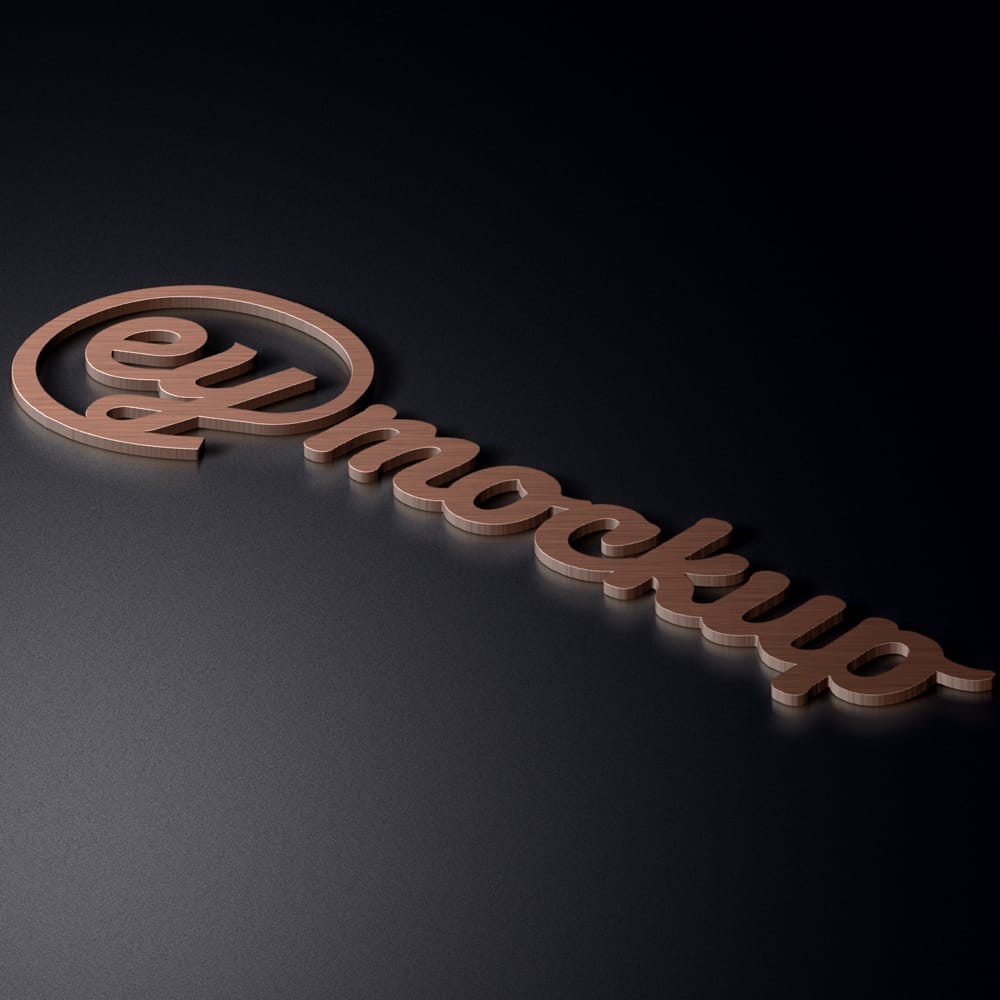Copper 3D Logo Mockup PSD