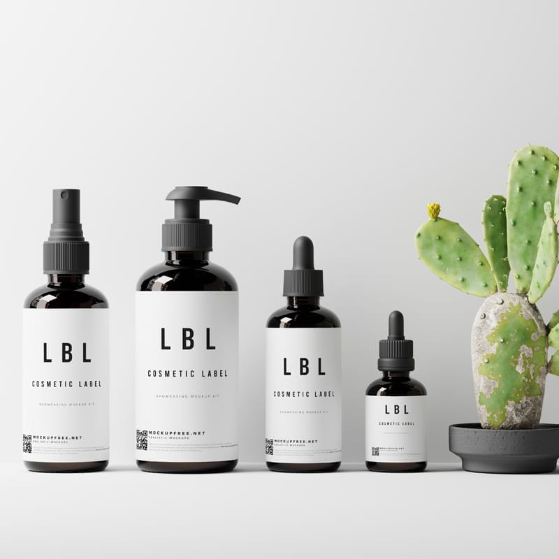 Cosmetic Label Showcasing Mockup Kit