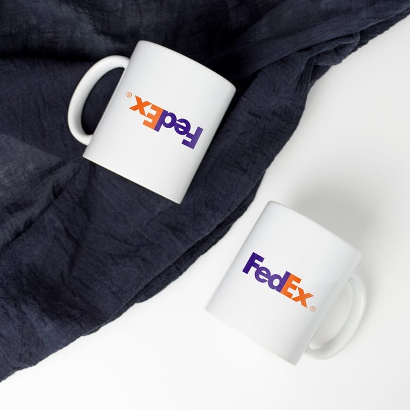 Dual Cup Logo Mockup PSD