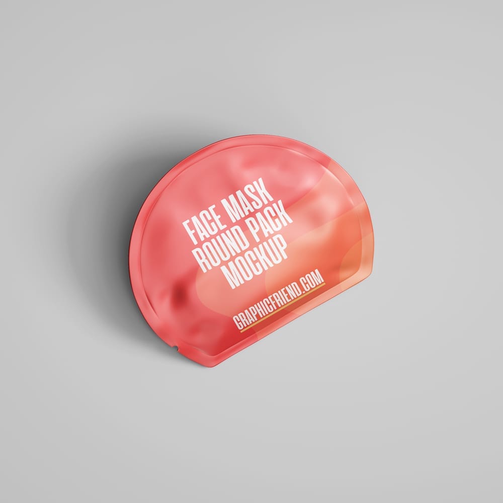 Face Mask Round Pack Mockup PSD