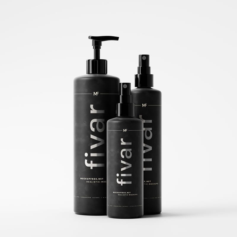 Fivar Tri-Bottle Cosmetic Mockups