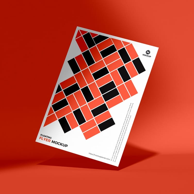 Floating A4 Flyer Mockup Design