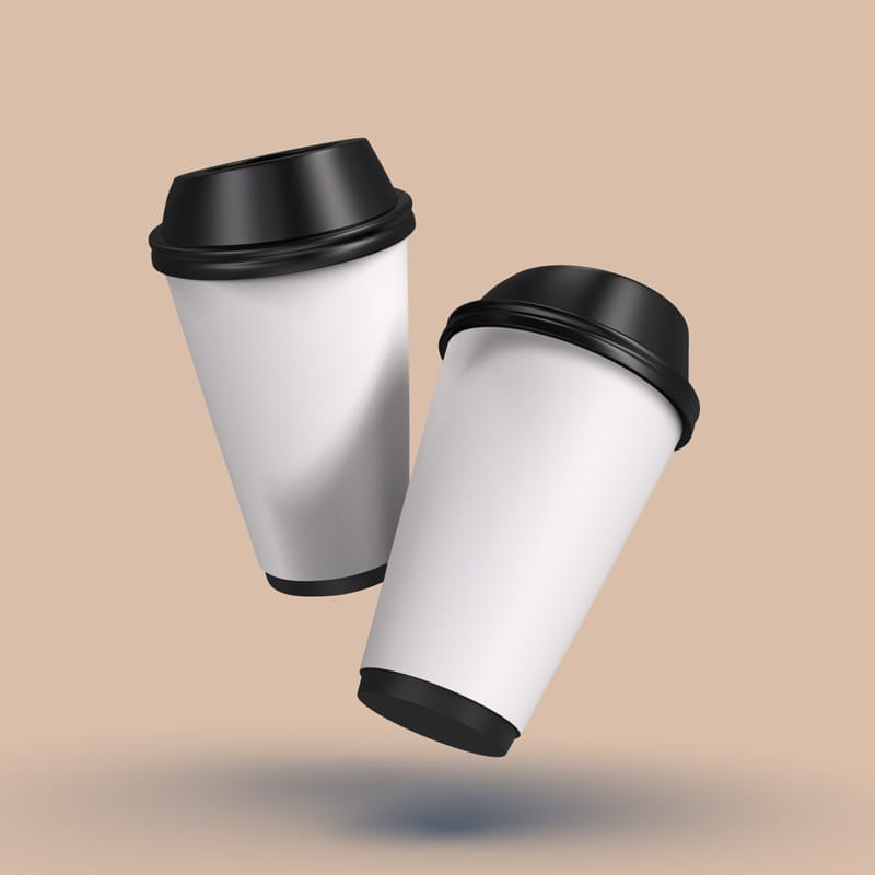 Floating Coffee Cup Mockup PSD