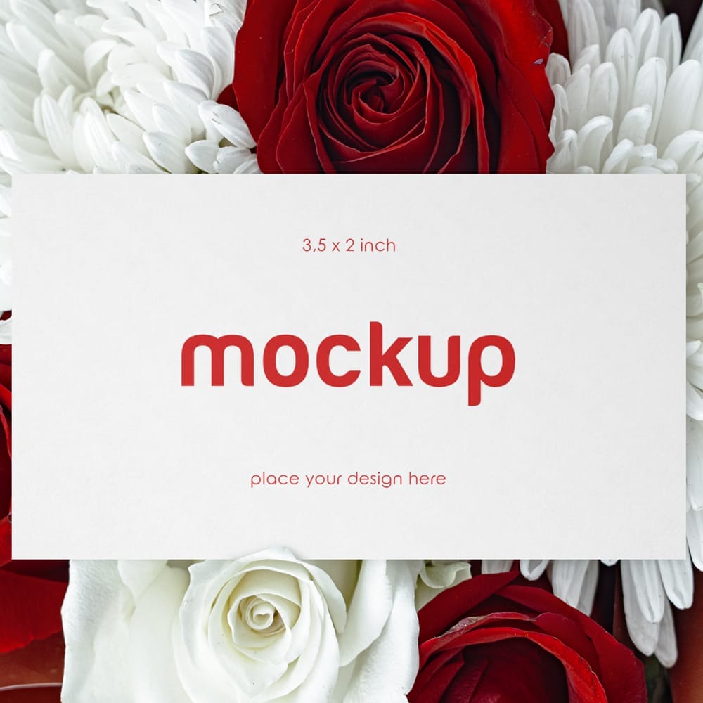 Floral Business Card Mockup PSD