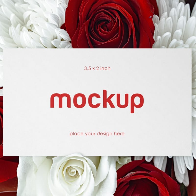 Floral Business Card Mockup