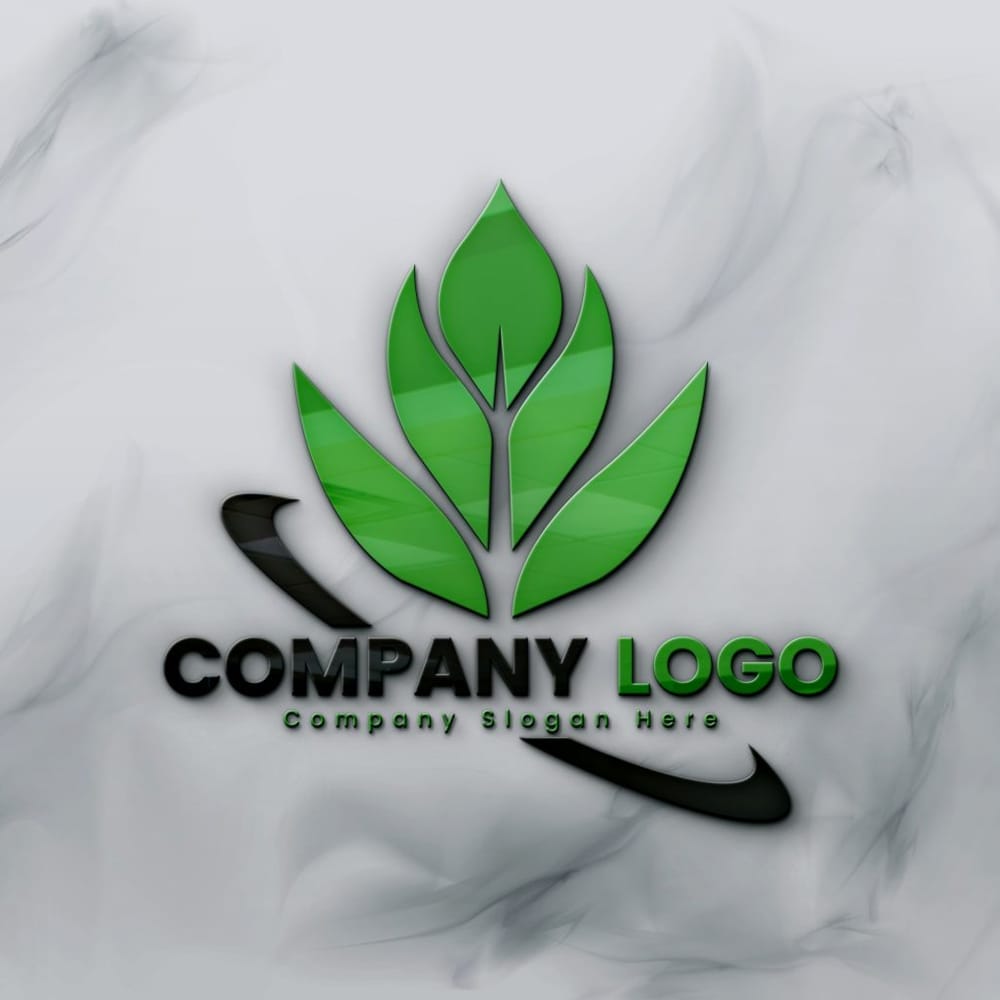 Floral Company Logo Design Mockup PSD