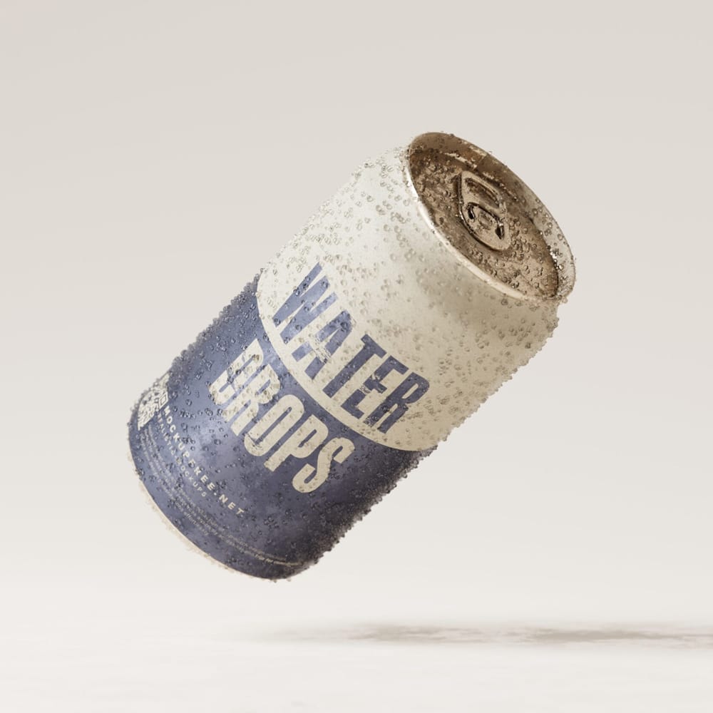 Free 330ml Soda or Beer Can Mockups PSD