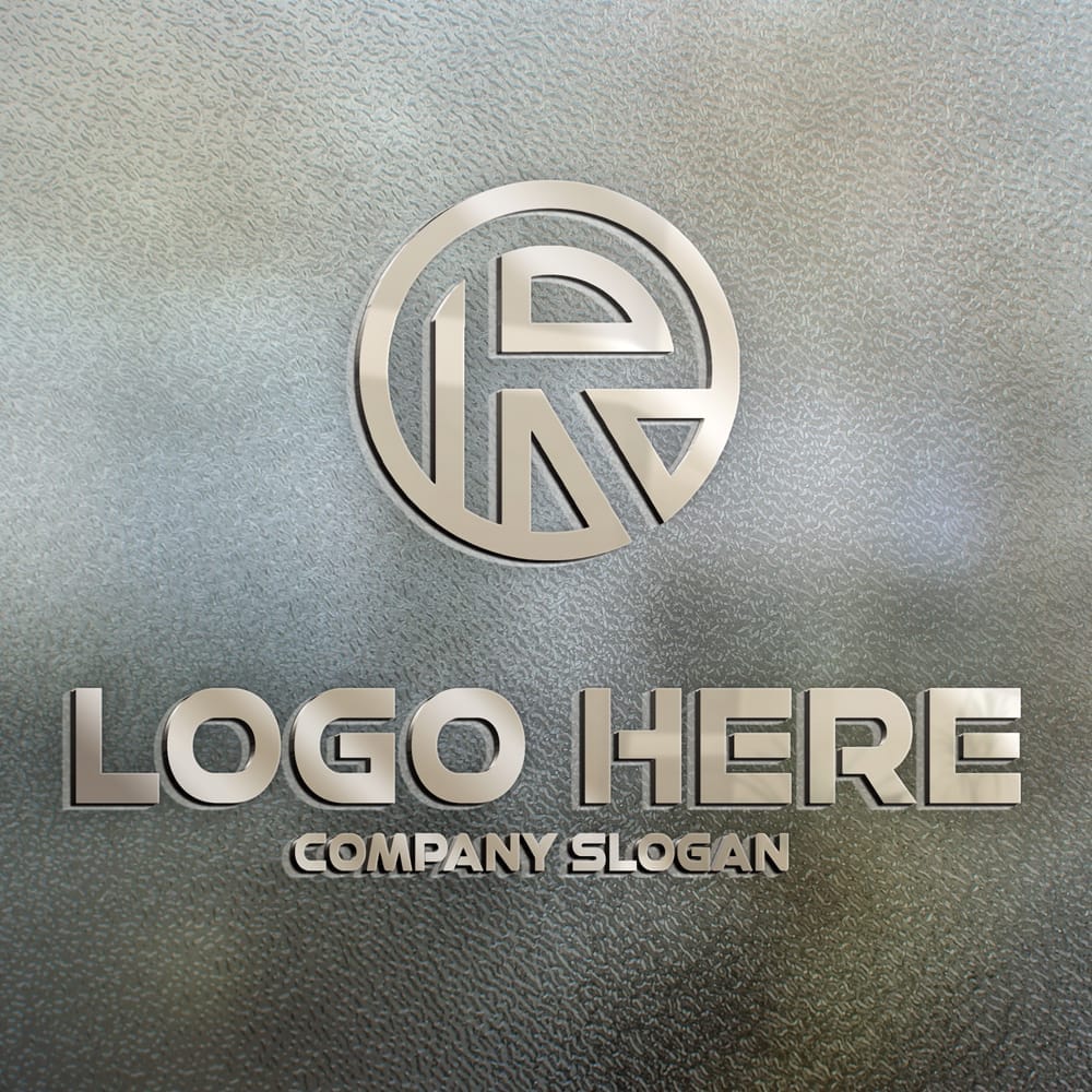 Free 3D Office Glass Logo Mockup PSD